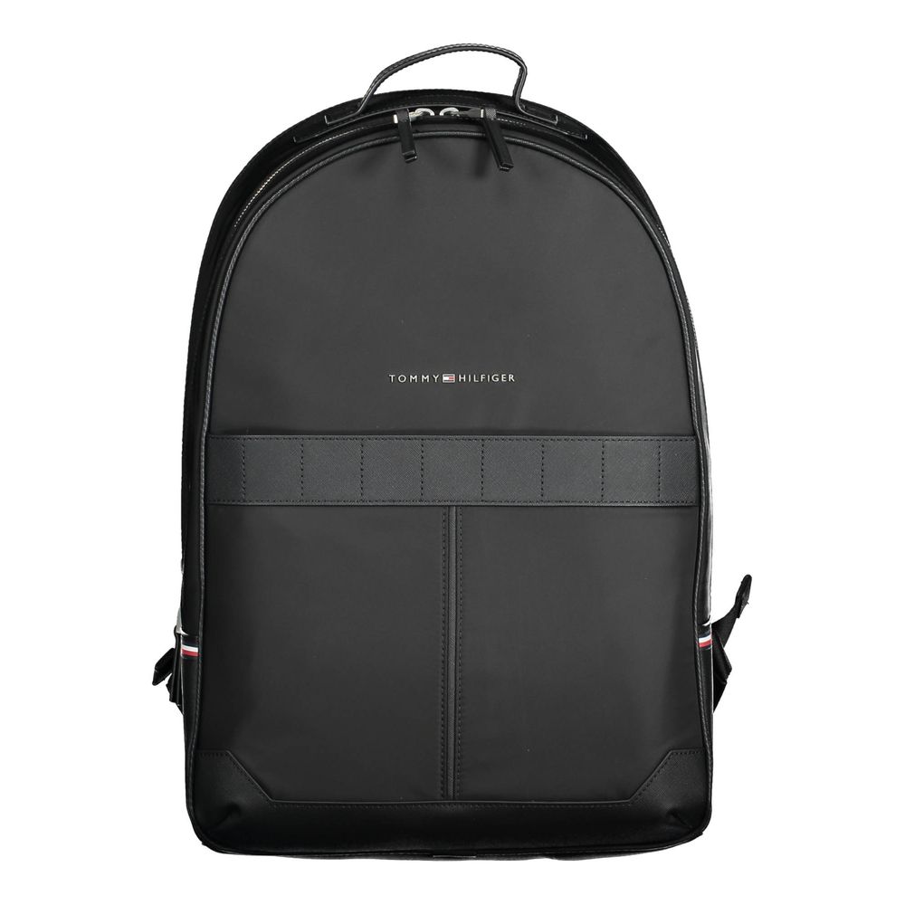 Tommy Hilfiger Black Polyester Men Backpack - Luxe Marca
