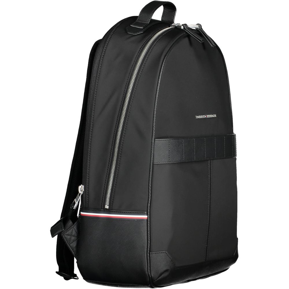 Tommy Hilfiger Black Polyester Men Backpack - Luxe Marca