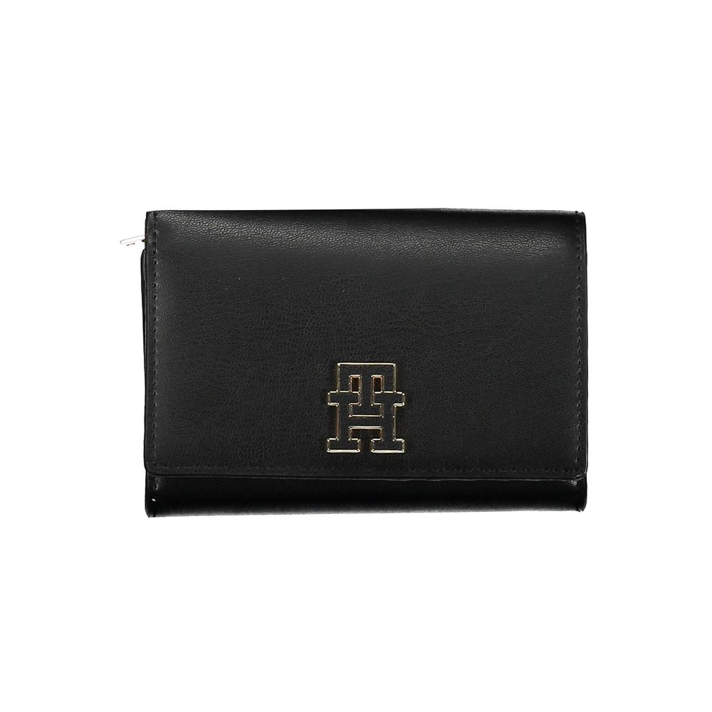 Tommy Hilfiger Black Polyurethane Women Wallet - Luxe Marca