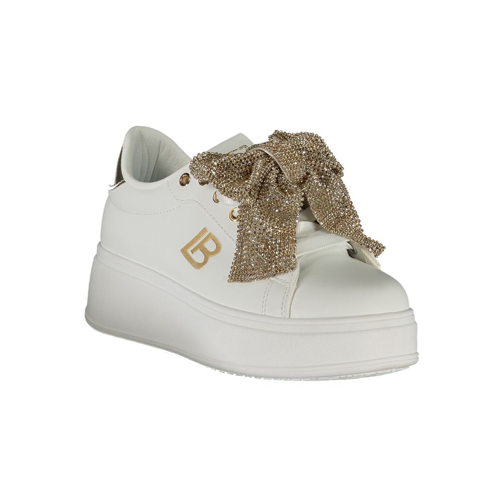 White Synthetic Women Sneaker