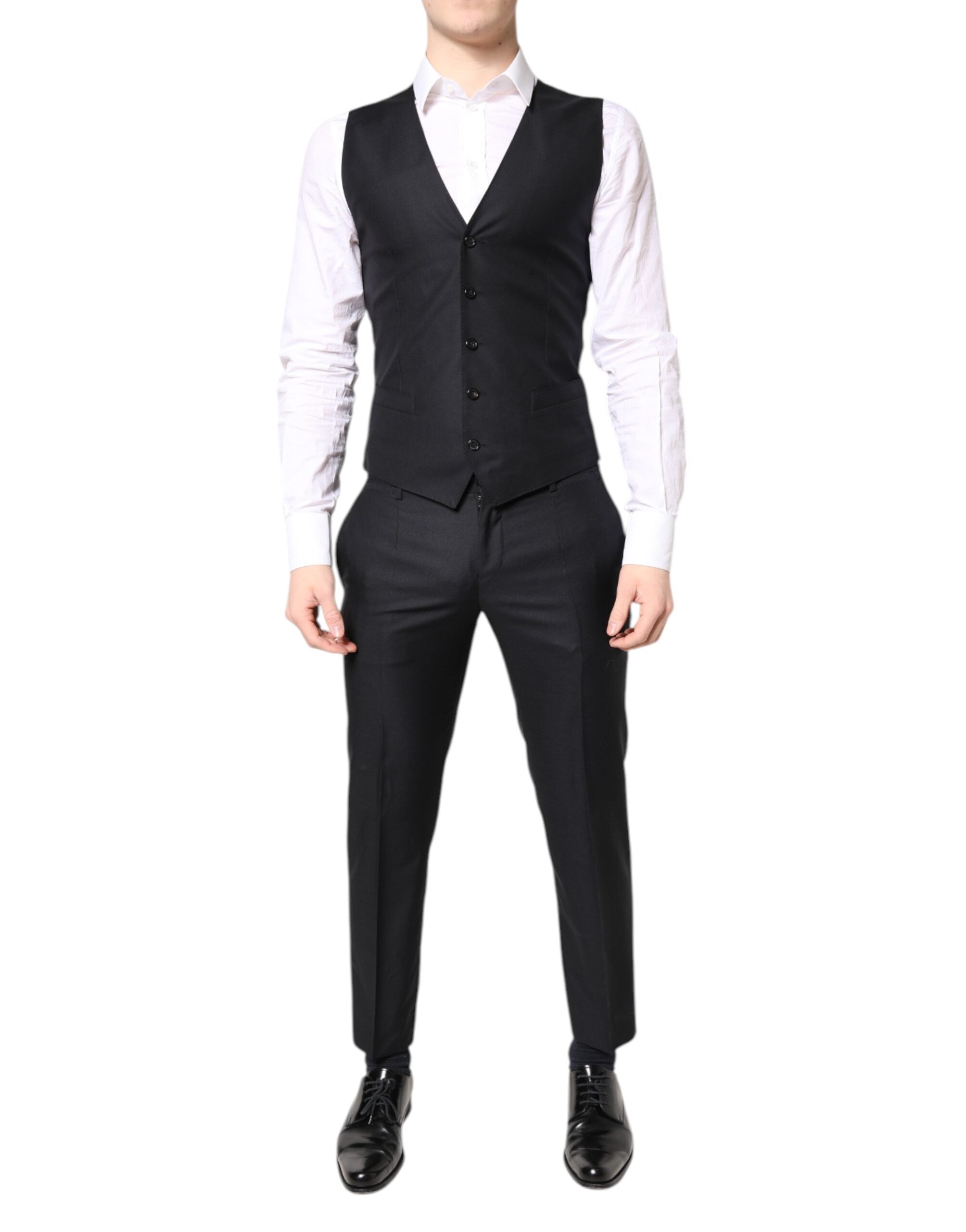 Black MARTINI Wool Formal 3 Piece Suit