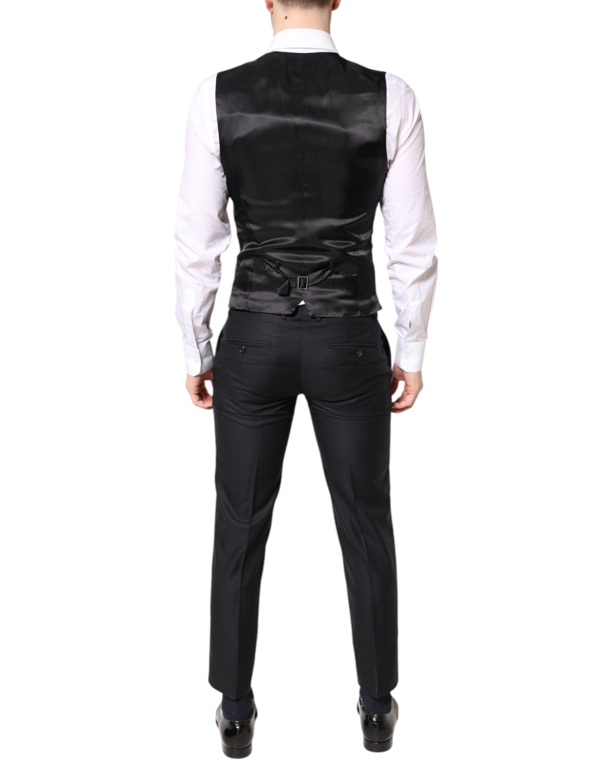 Black MARTINI Wool Formal 3 Piece Suit
