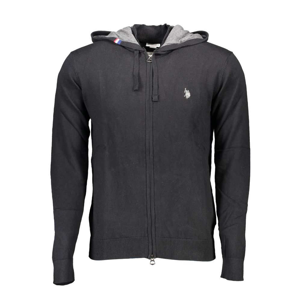 Black Cotton Mens Cardigan
