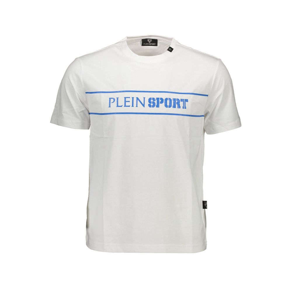 تي شيرت رجالي من القطن باللون الأبيض من Plein Sport
