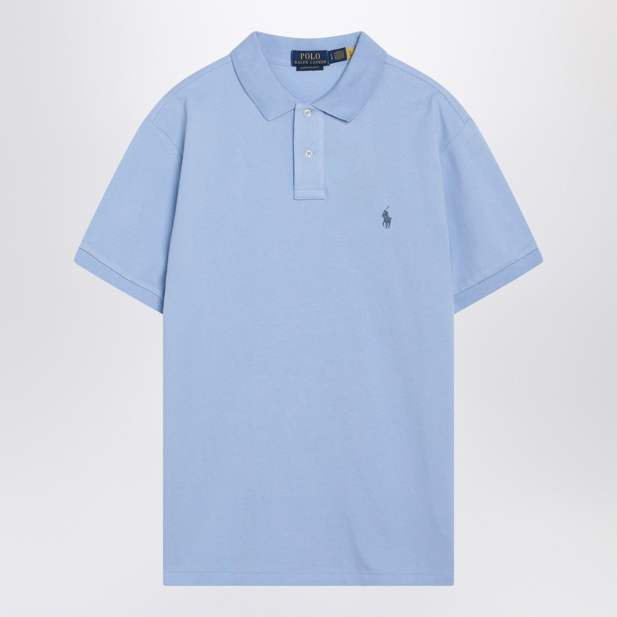 Polo Ralph Lauren Light blue cotton Custom Slim-Fit polo shirt