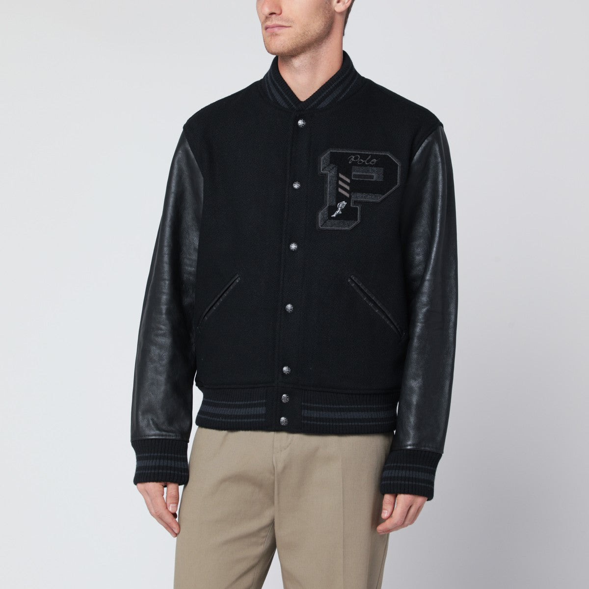 Polo Ralph Lauren Polo Ralph Lauren Black wool-blend Letterman jacket