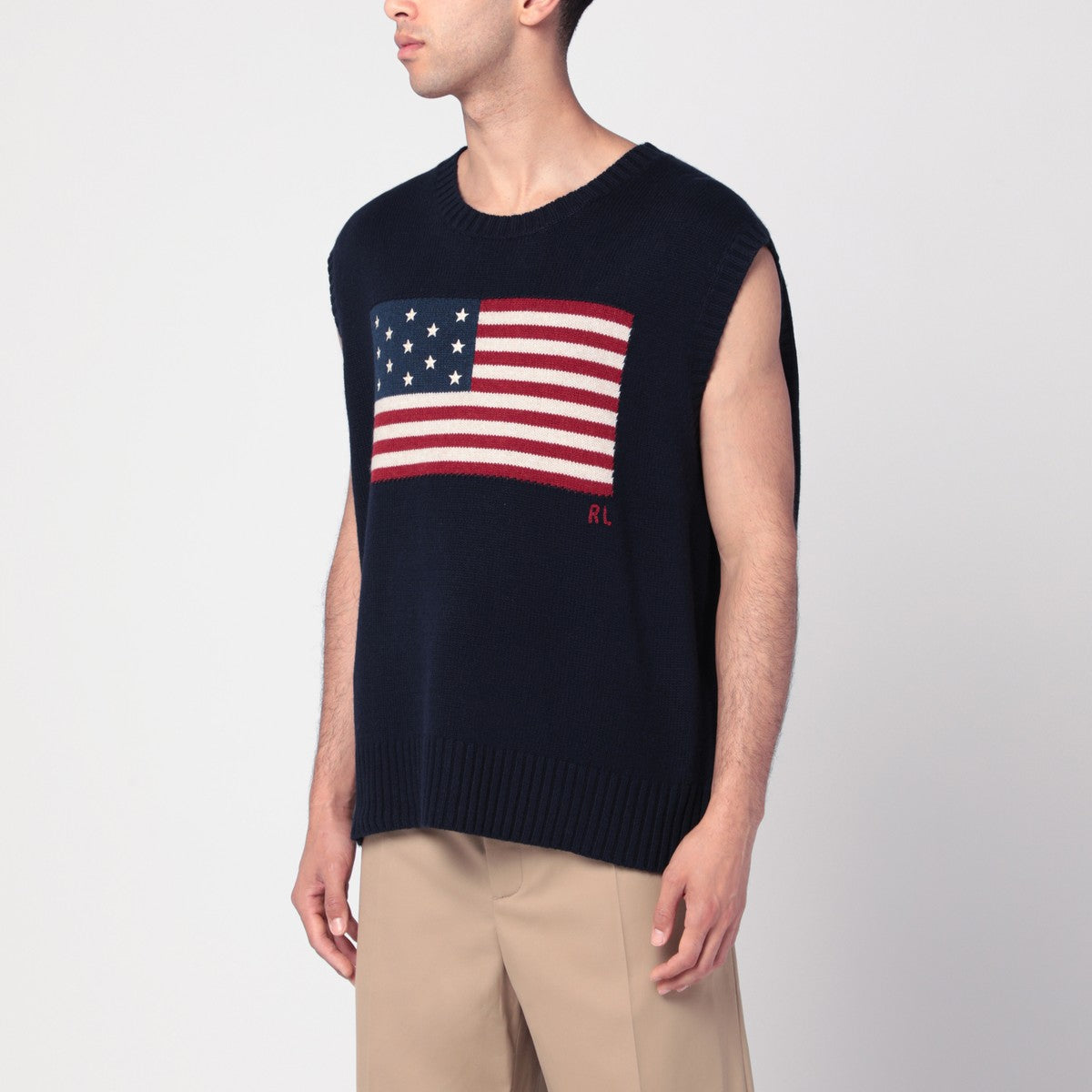 Polo Ralph Lauren Polo Ralph Lauren Navy blue vest with flag Big-Fit