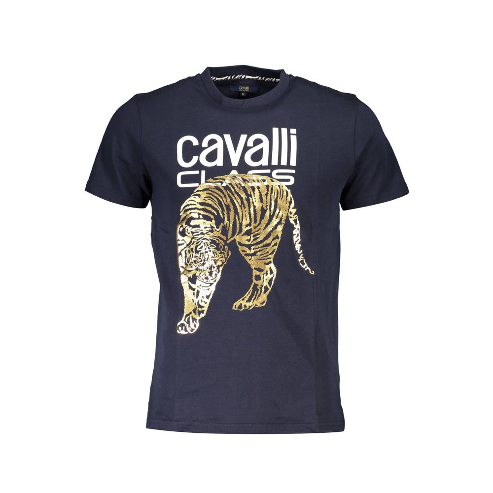 Blue Cotton Men T-Shirt