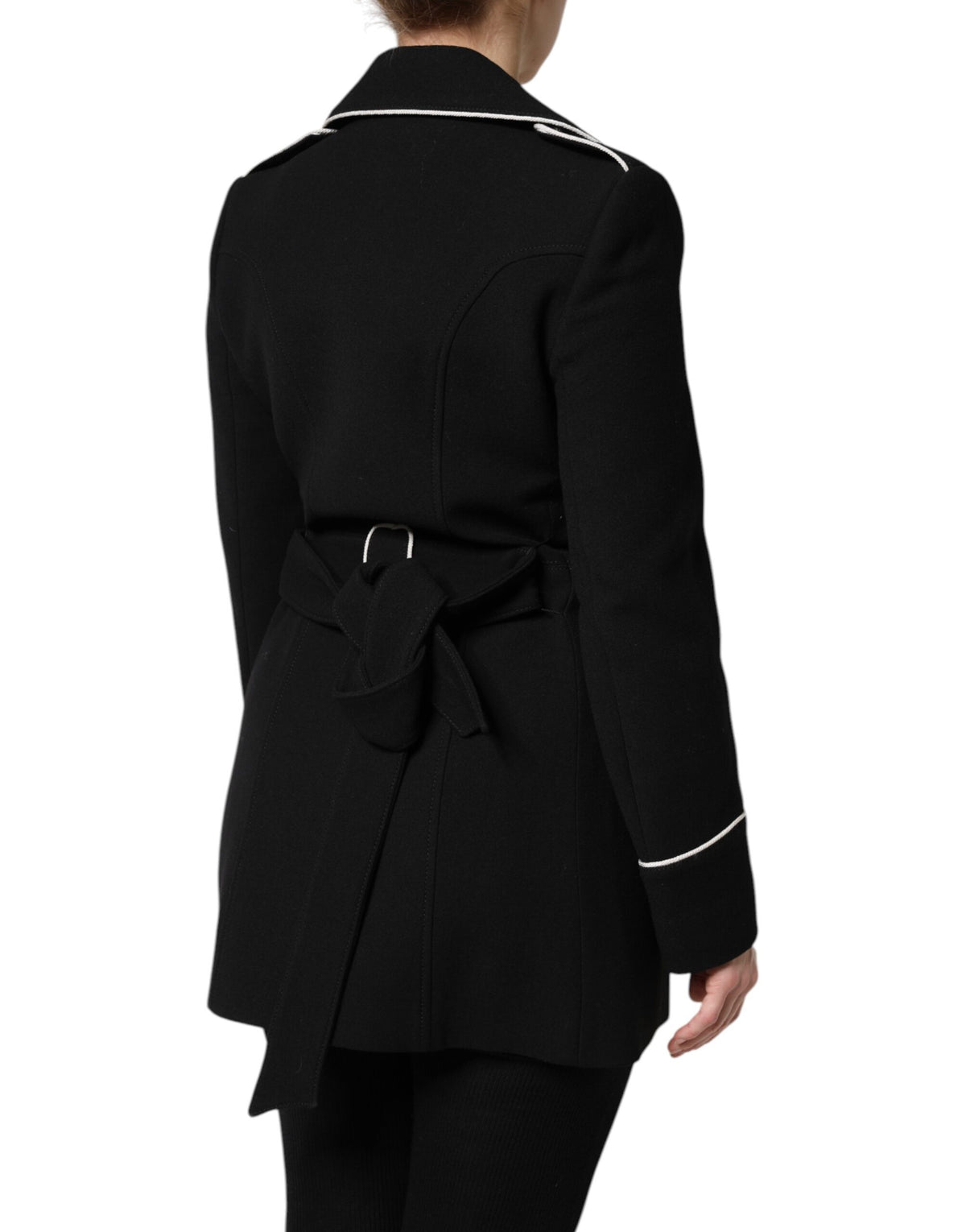 Dolce & Gabbana Black Wool Double Breasted Blazer Jacket