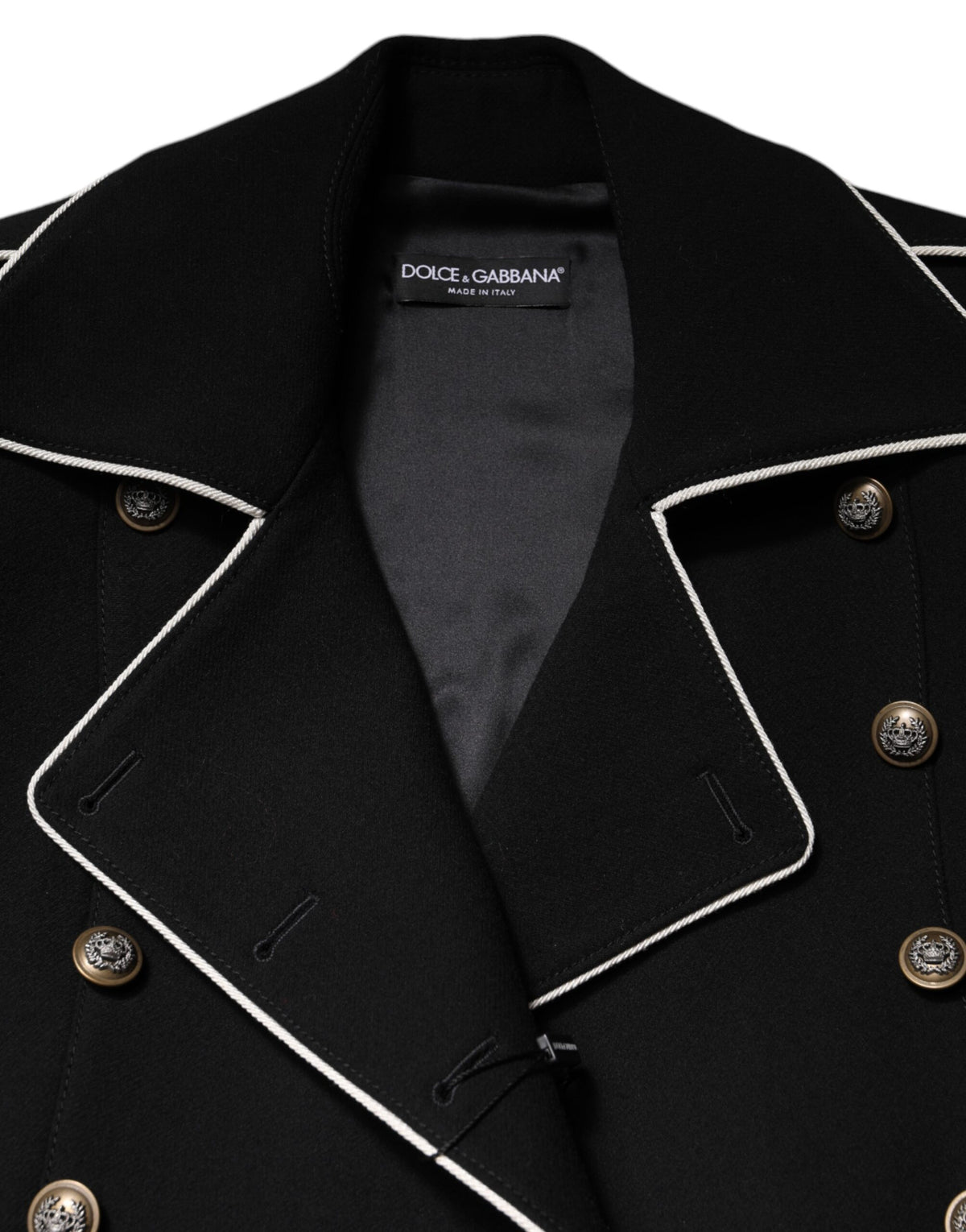 Dolce & Gabbana Black Wool Double Breasted Blazer Jacket