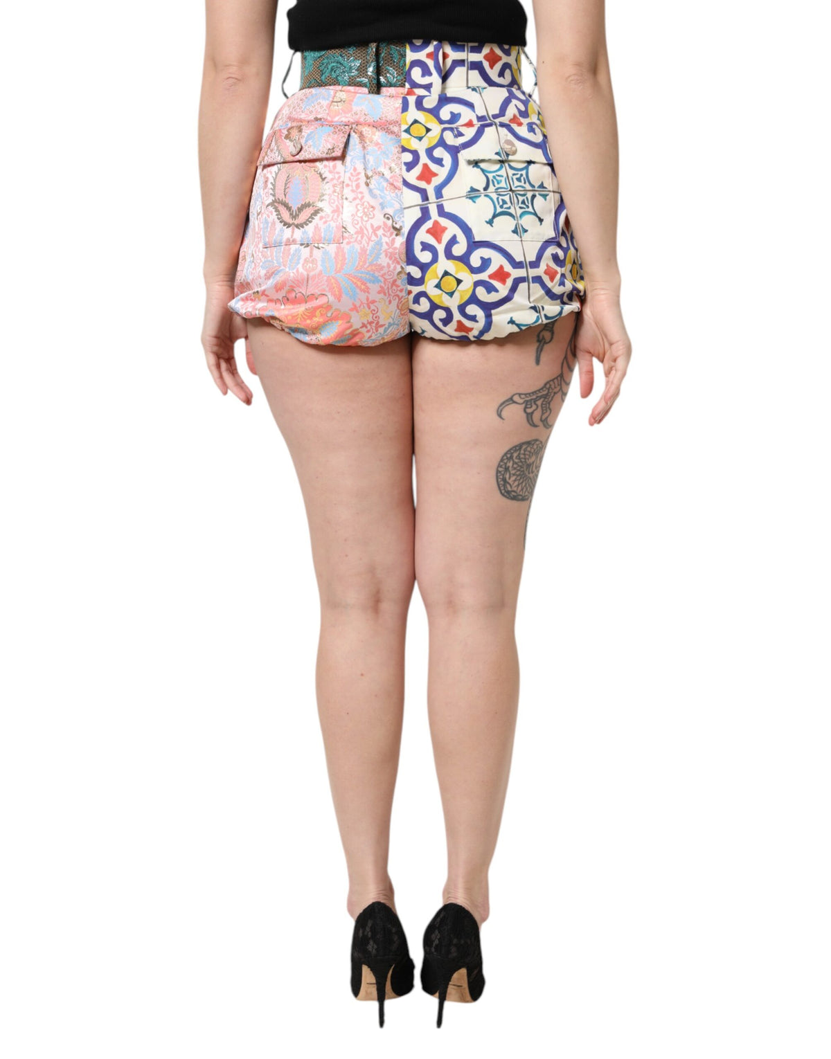 Dolce & Gabbana Multicolor High Waist Women Hot Pants Shorts