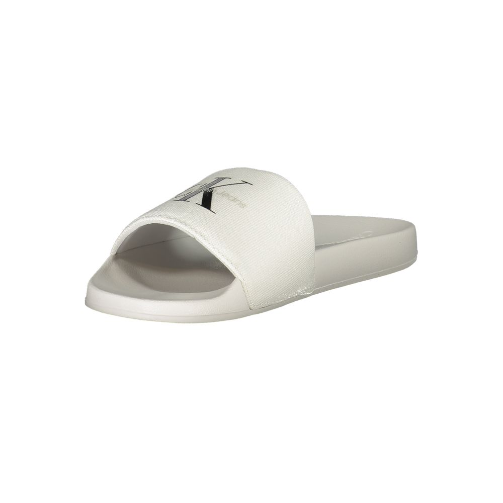 White Polyester Women Sandal