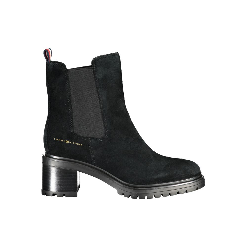 Tommy Hilfiger Black Leather Women Boot