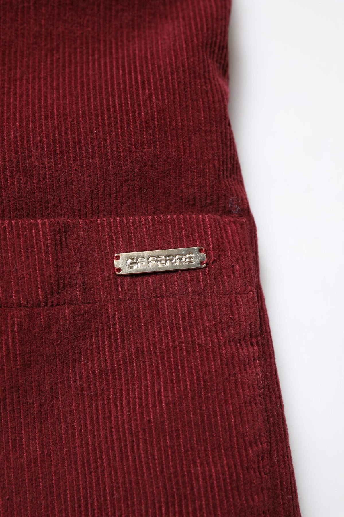 جاكيت بليزر رجالي من GF Ferre Maroon Corduroy بقصّة عادية