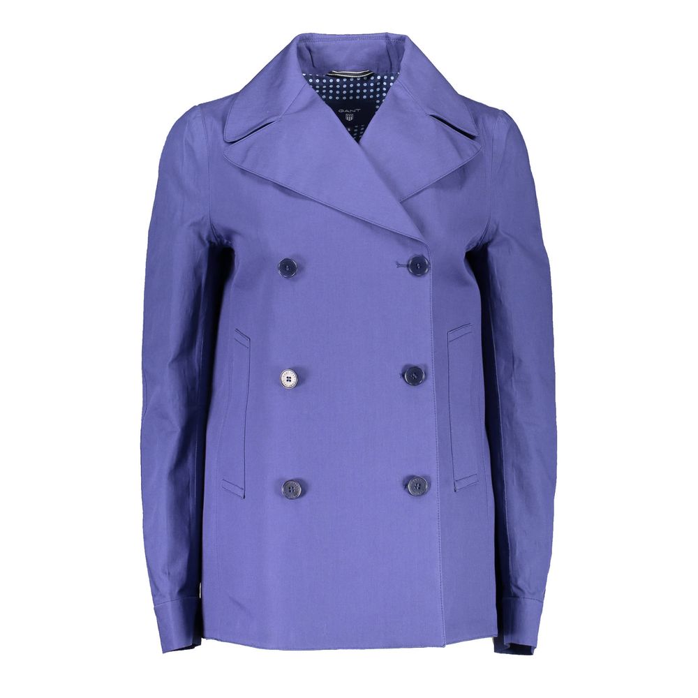 Gant Blue Cotton Women Coat Jacket - Luxe Marca