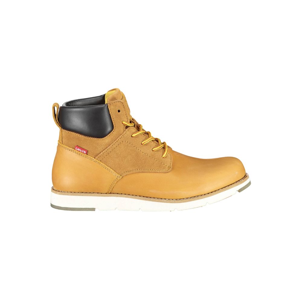 Beige Leather Men Boot