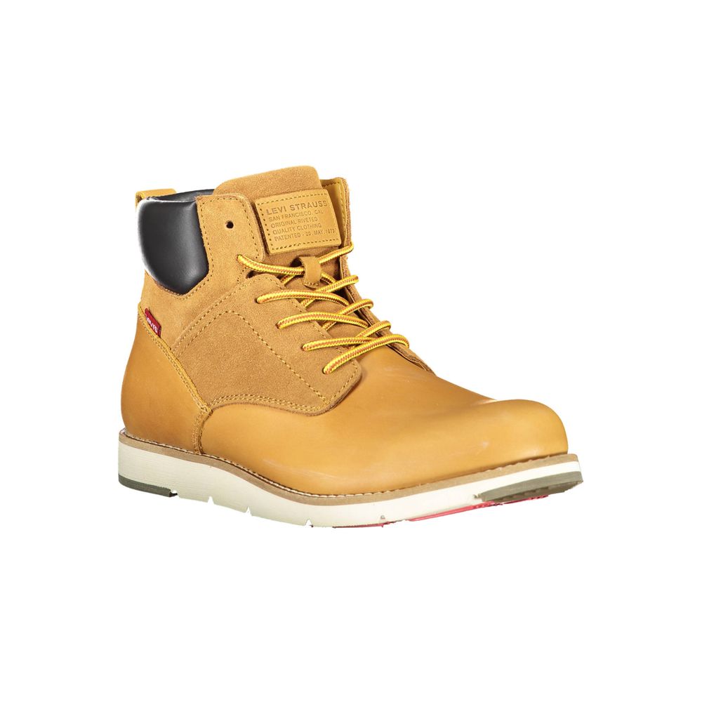 Beige Leather Men Boot