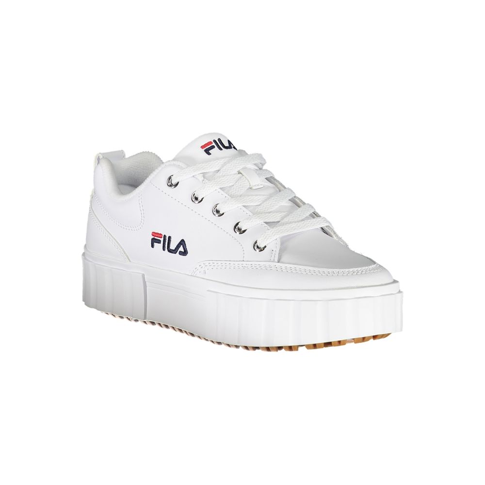 Fila Chic White Wedge Sneakers with Embroidered Detail - Luxe Marca