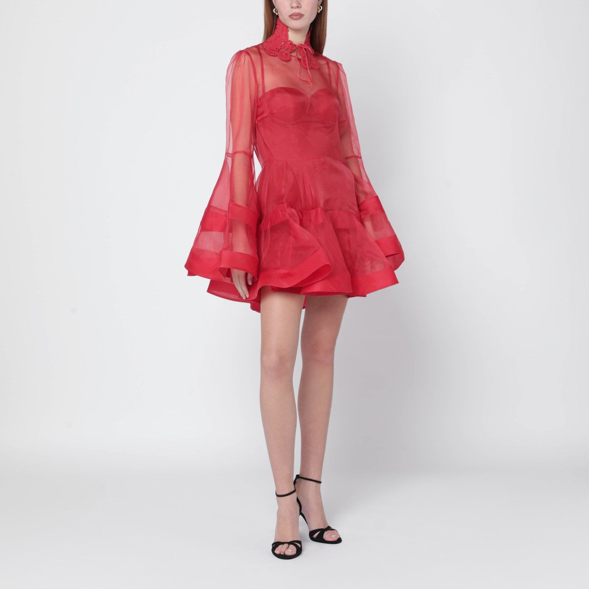 Zimmermann ZIMMERMANN Rebellion red bell-sleeve mini dress