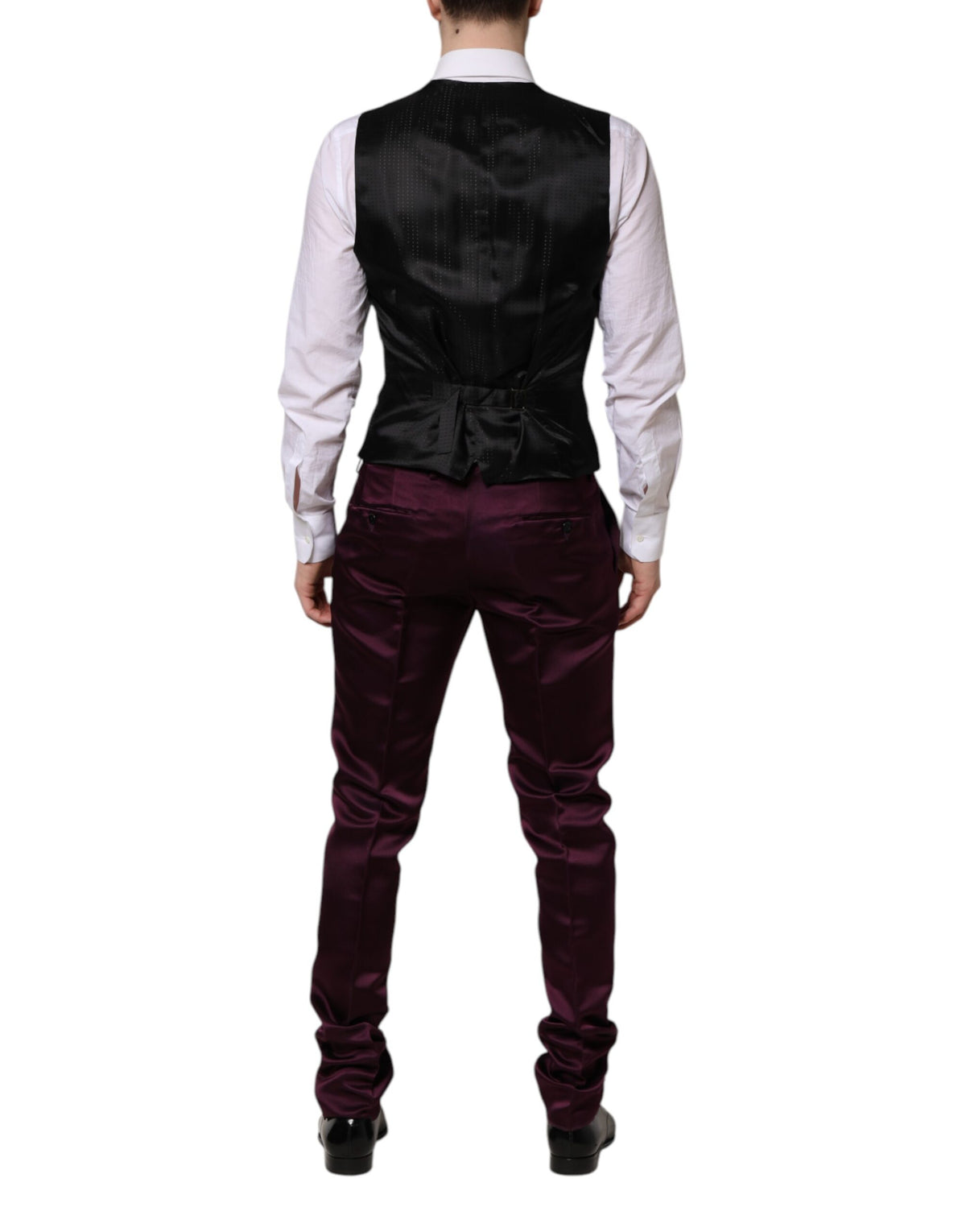 Dolce & Gabbana Dark Purple Silk 3Piece Single Breasted Suit