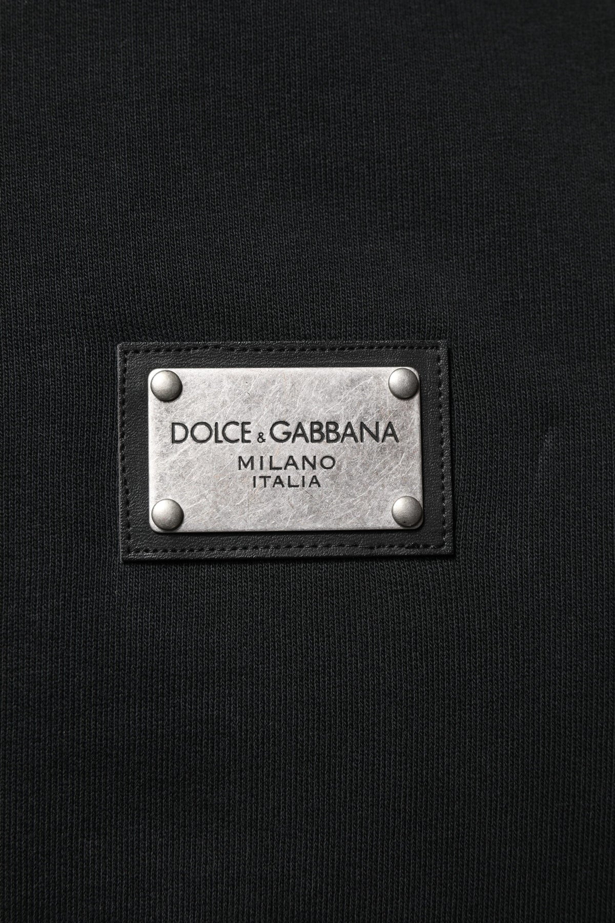 Dolce & Gabbana Black Logo Full Zip Hooded Men Sweatshirt Sweater