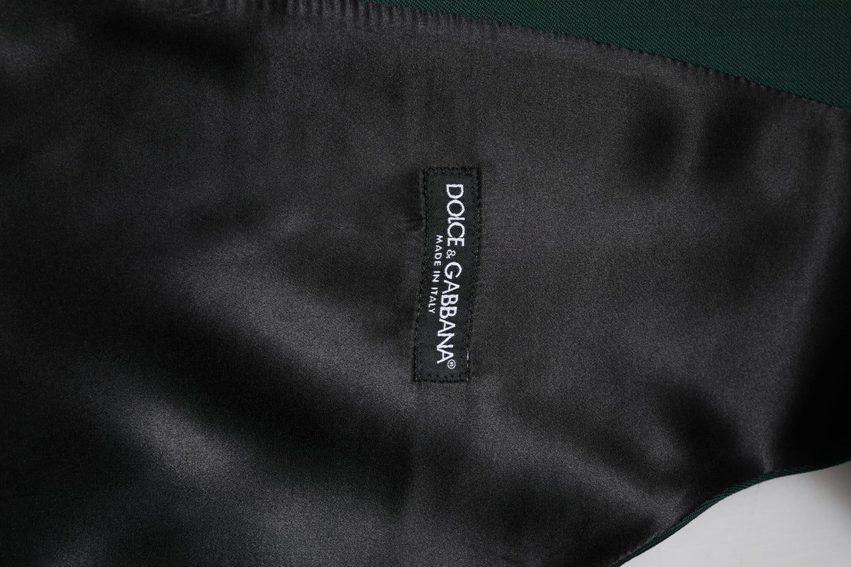 Dolce & Gabbana Green Wool Dress Formal Men Waistcoat Vest