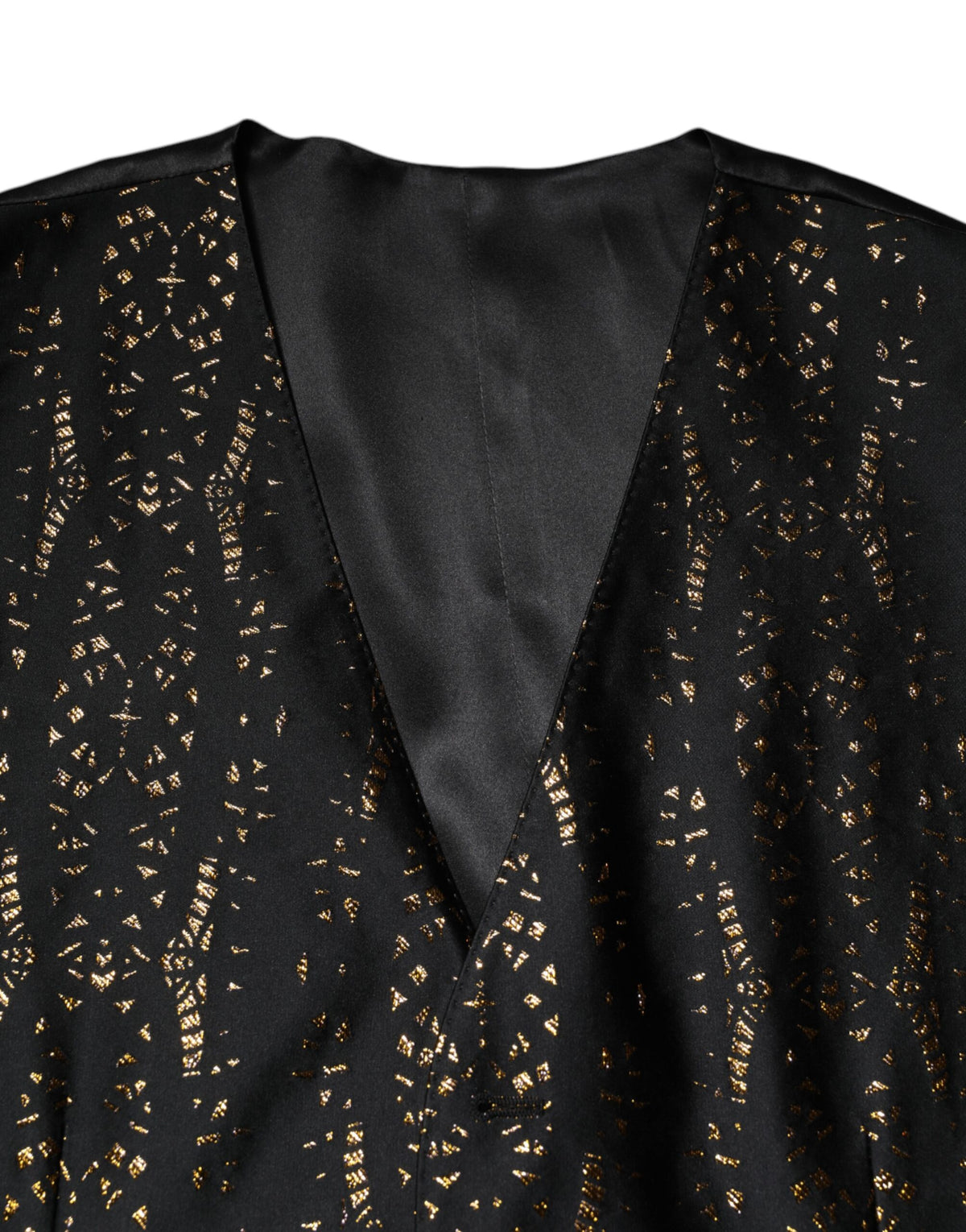 Dolce & Gabbana Black Lurex Dress Formal Men Waistcoat Vest