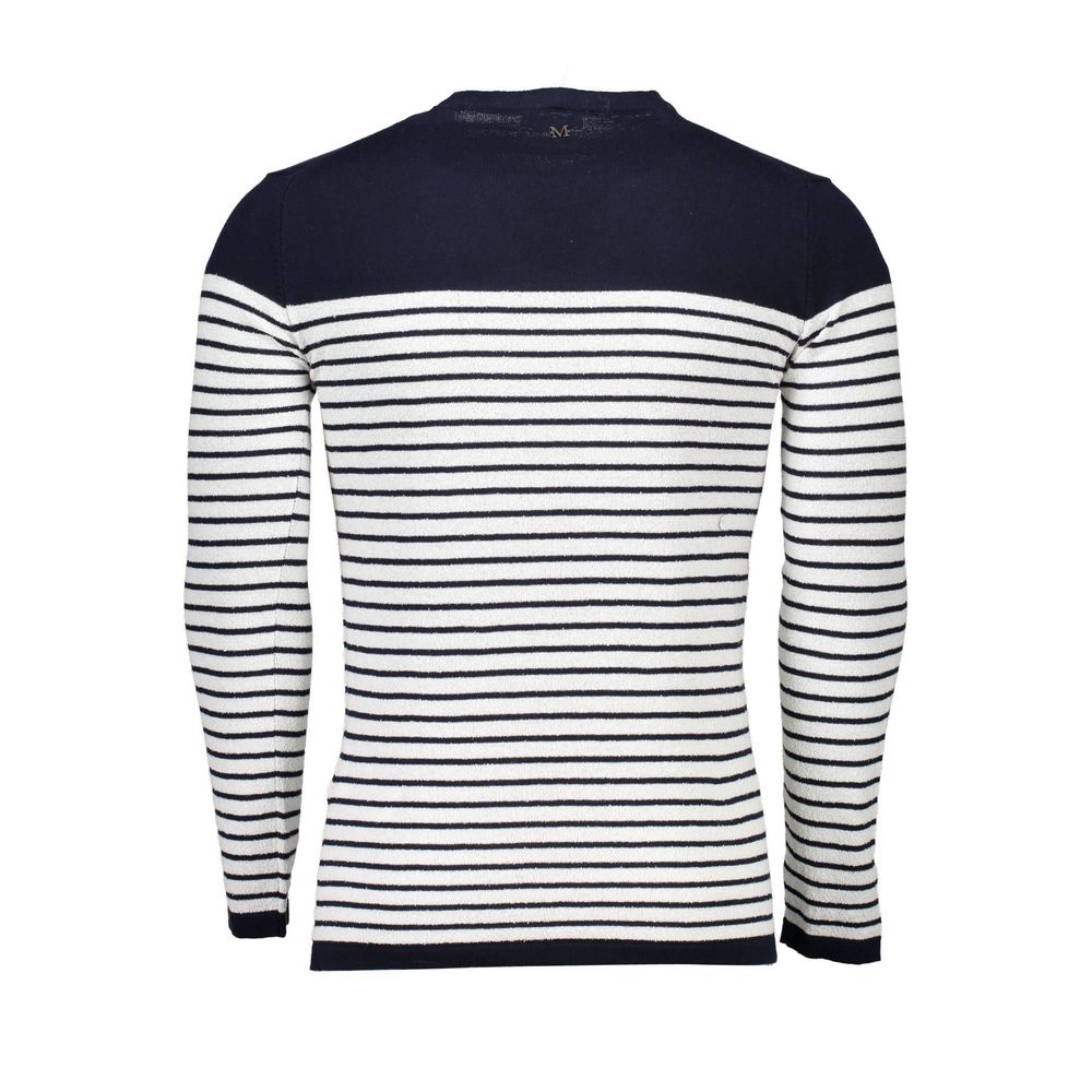 Blue Cotton Mens Sweater