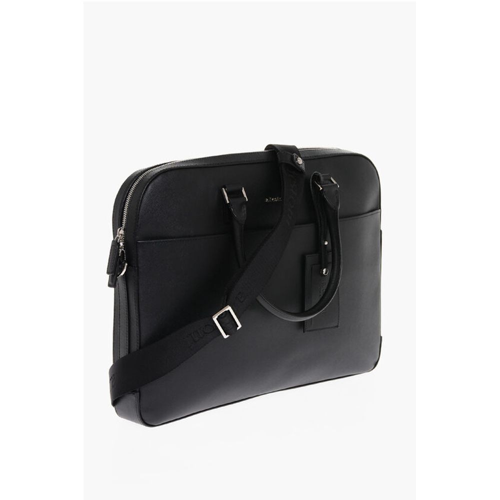Saffiano Leather Bag with Double Handle
