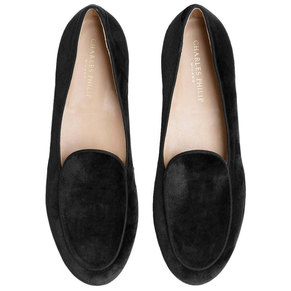 Black Velvet Loafer