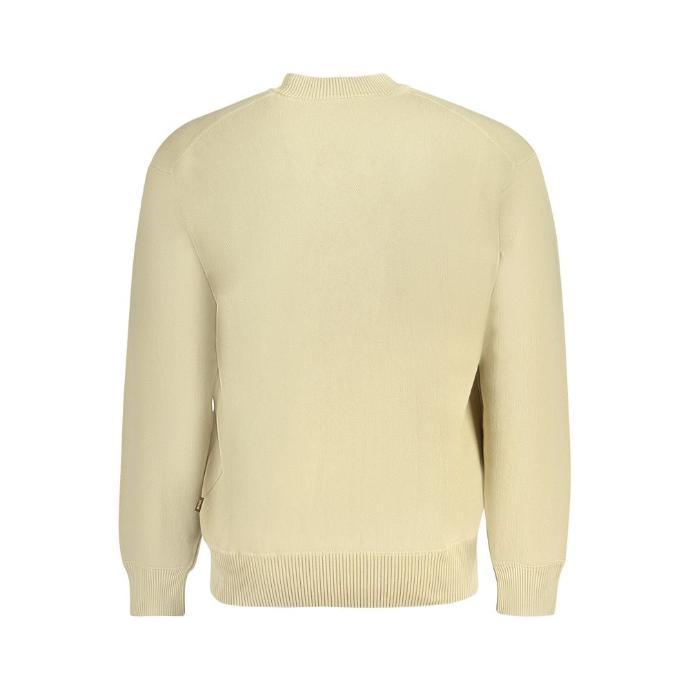 Beige Cotton Men Sweater