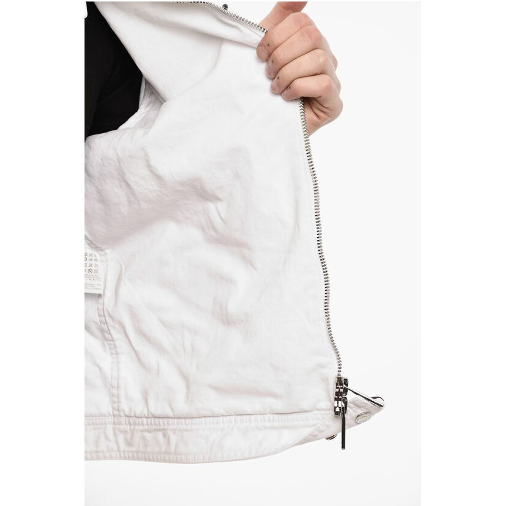 Cotton Biker Jacket With Vegan Leather Details