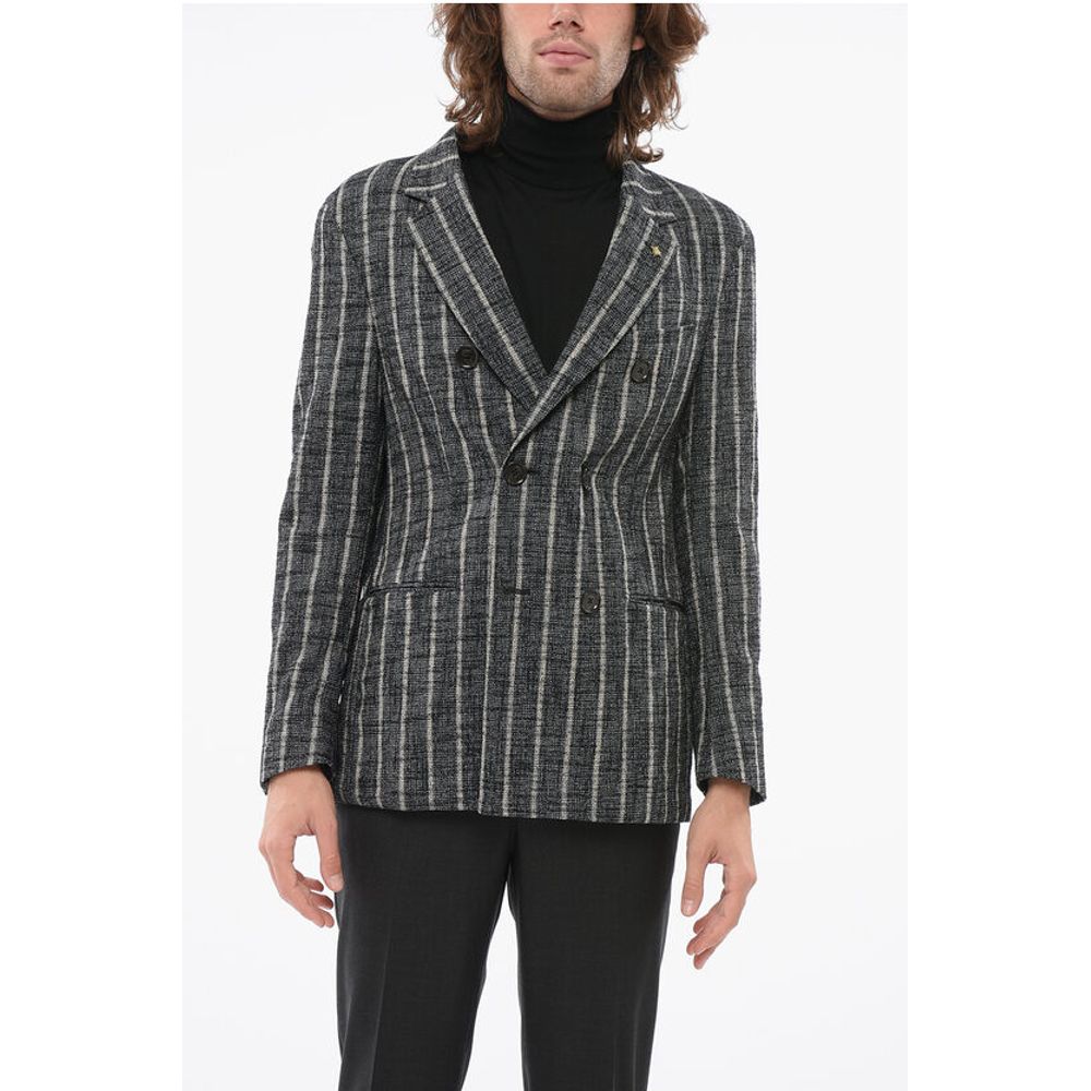 CC COLLECTION Unlined Striped RESET Double-breasted Blazer