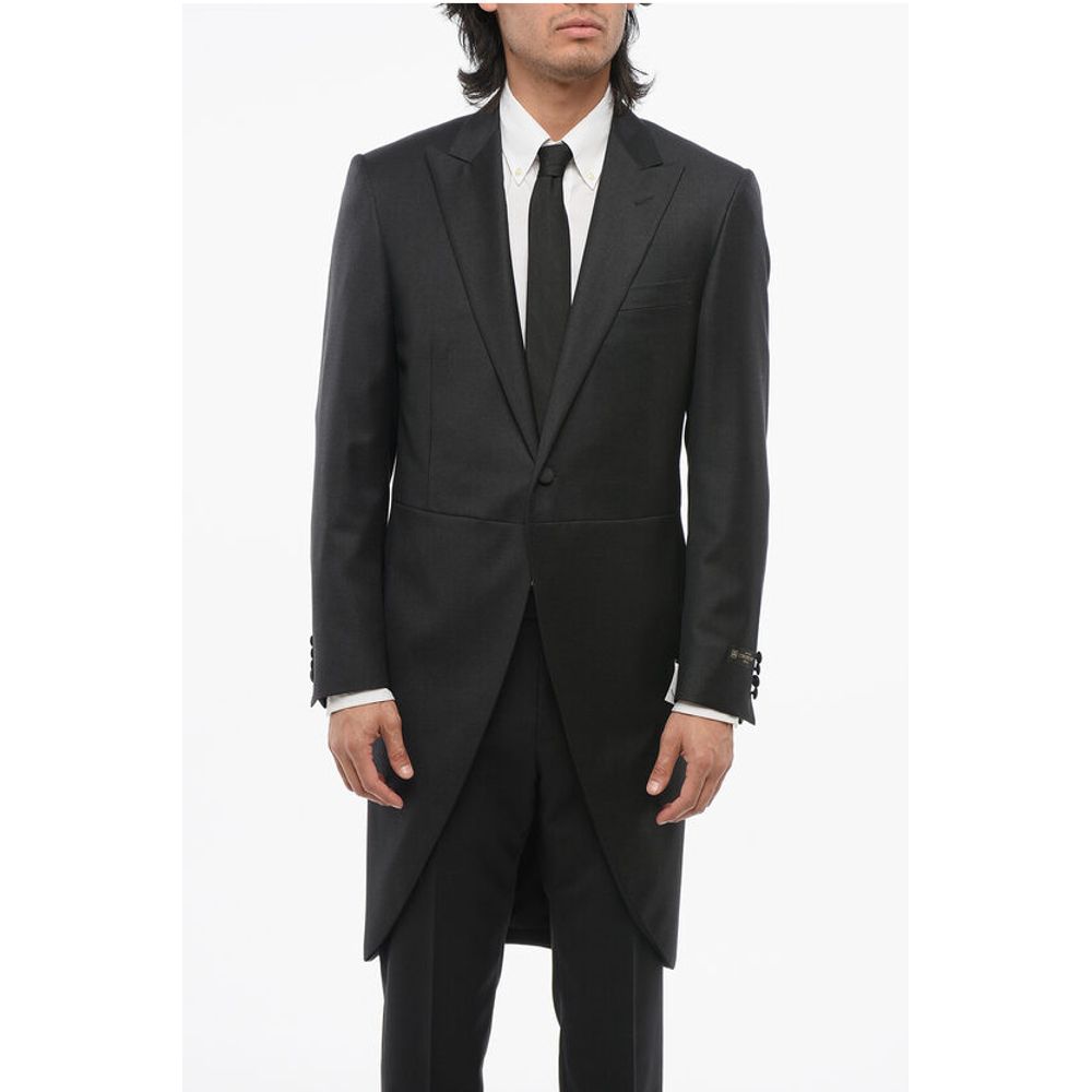 Virgin Wool Peak Lapel LEADER Tail-Coat Blazer