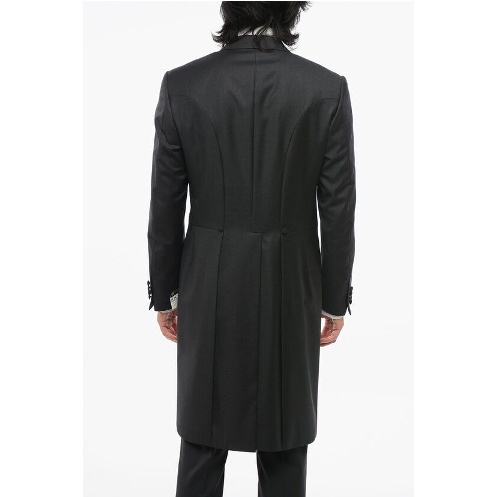 Virgin Wool Peak Lapel LEADER Tail-Coat Blazer