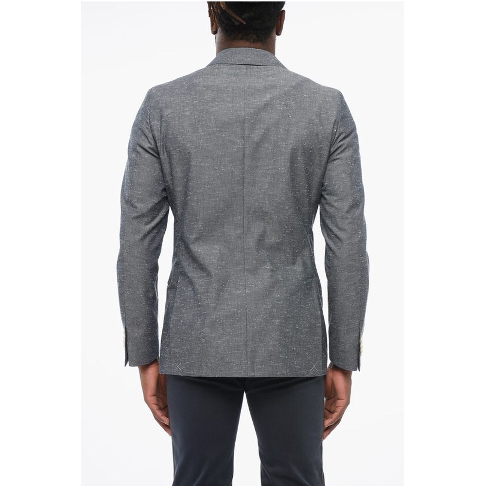 CC COLLECTION Side Vents Peak Lapel Double Breasted Blazer