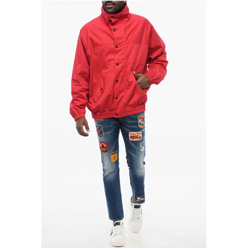 Cotton Blend Windbreaker with Back Embossed Logo