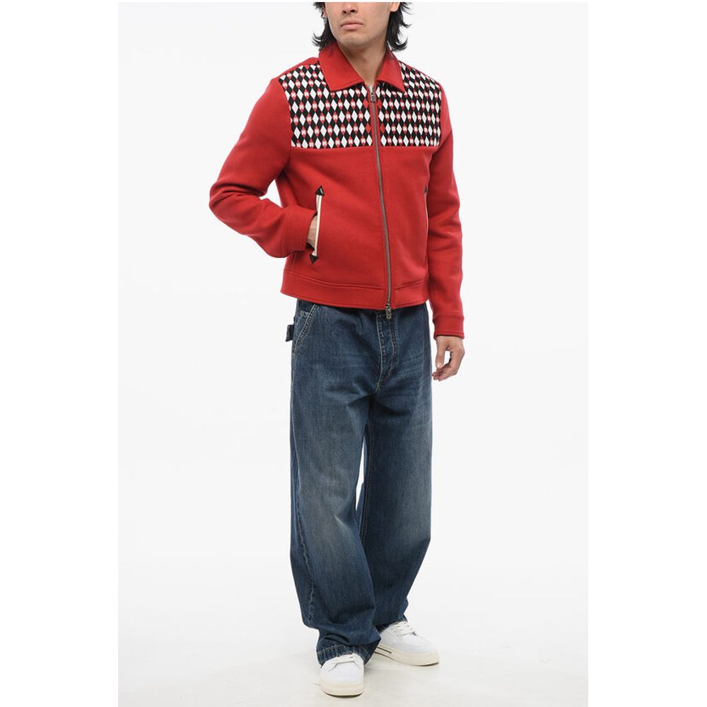 Wool Blend DIAMOND Jacket with Embroidered Insert