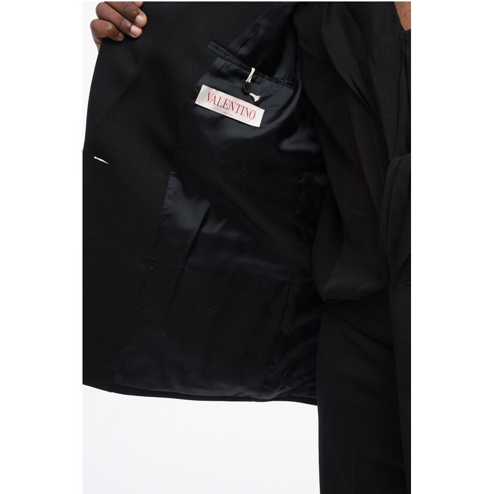 Double-breasted Virgin Wool Blazer with Tie Detail