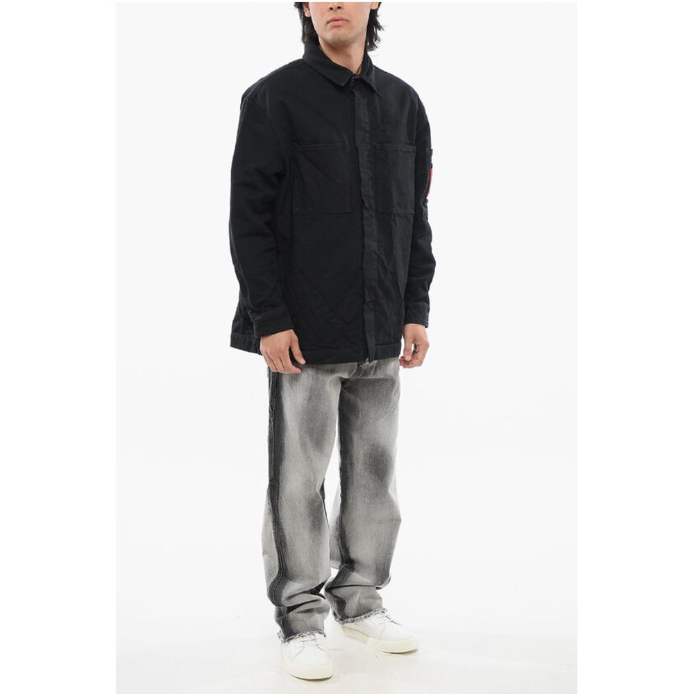 Multipocketed Denim Jacket with Snap Buttons