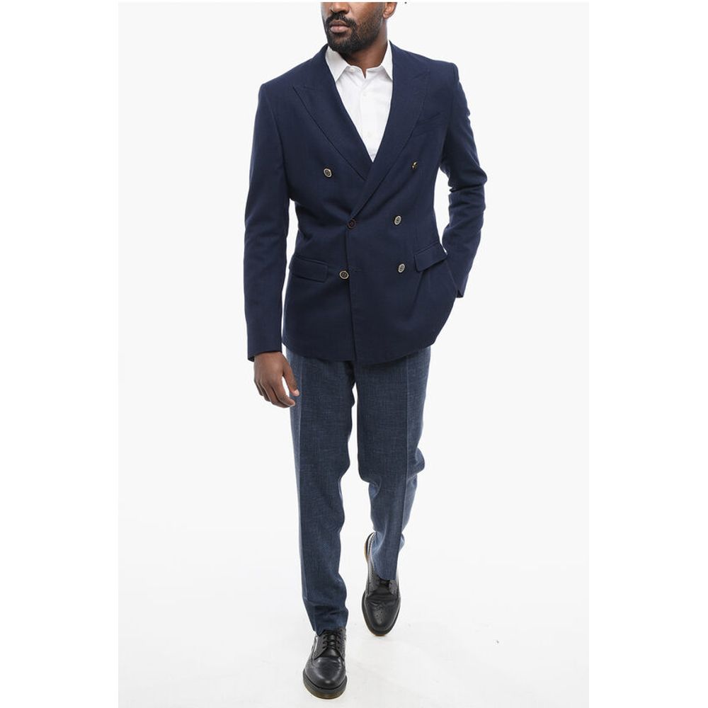 TAORMINA Unlined Light Wool Blazer with Double-breasted Desi