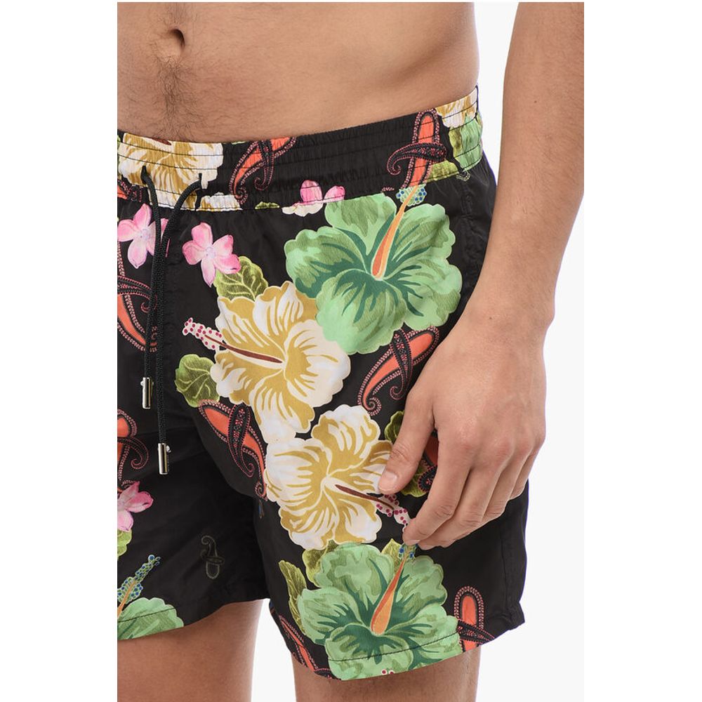 Floral Patterned Swim Shorts with 2 Pockets