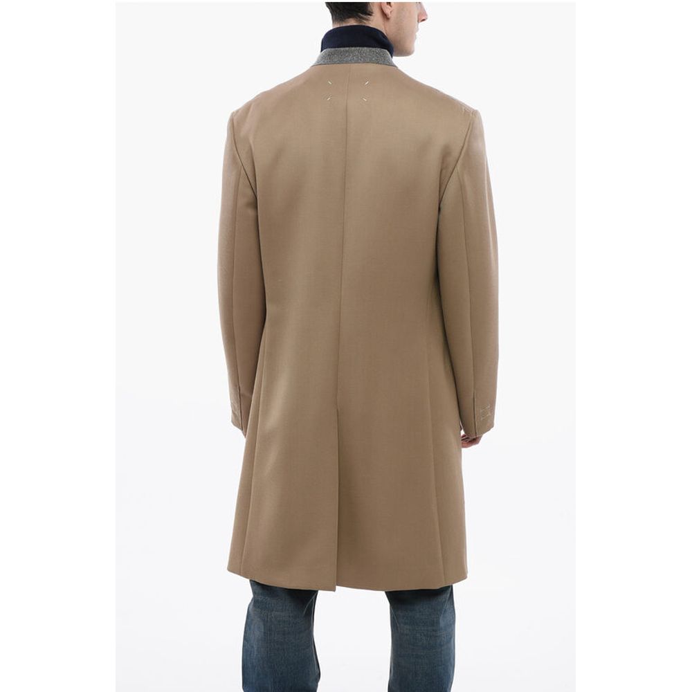 Single Breasted Wool Coat With Hidden
