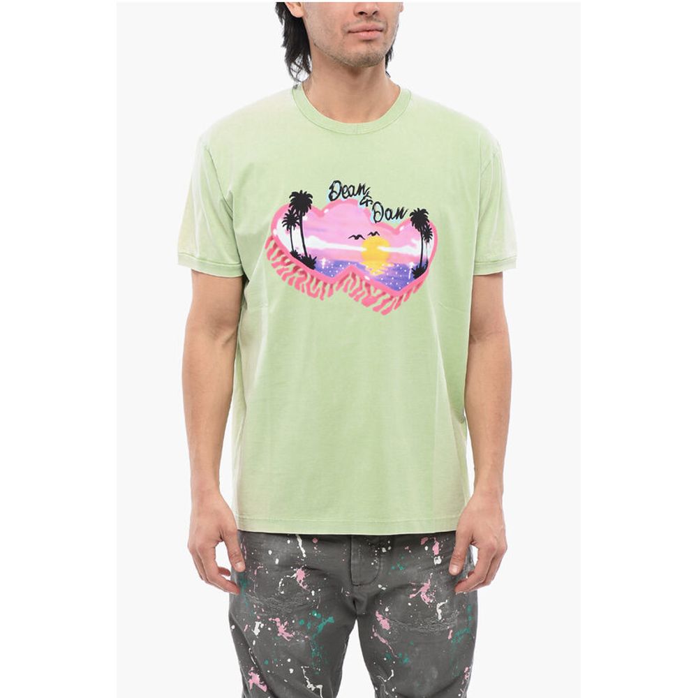 Beach Print Muscle Fit T-shirt