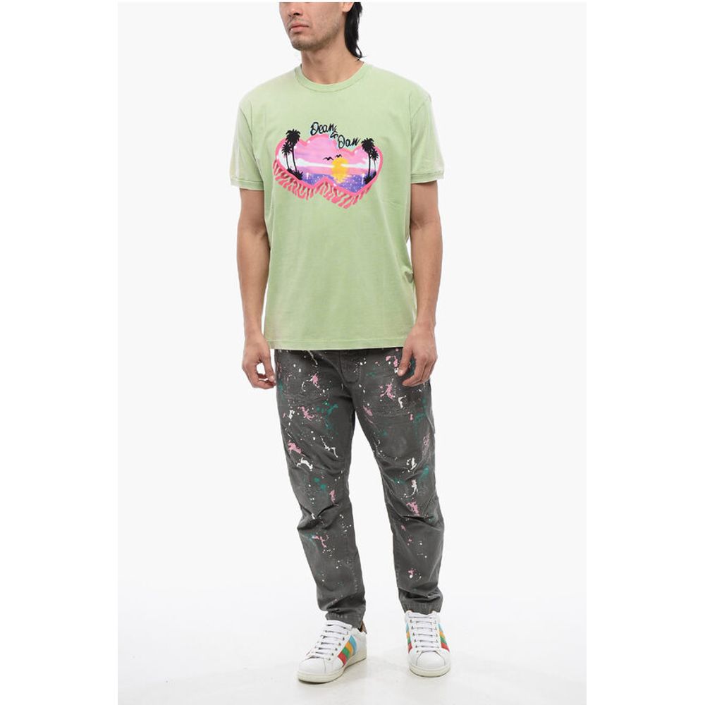 Beach Print Muscle Fit T-shirt