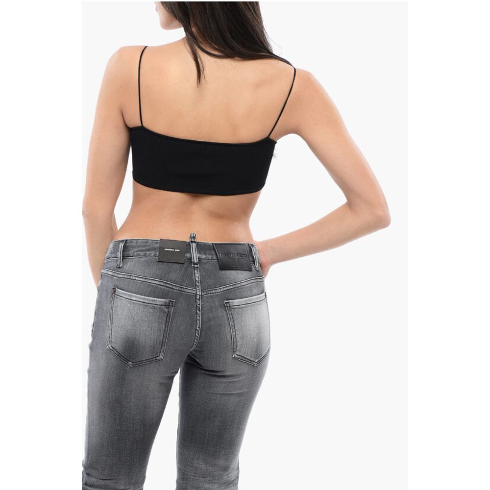 Cut-out Bras Top with Pearls