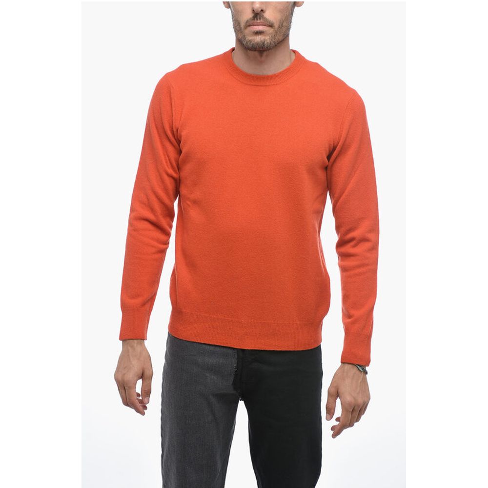 Crew Neck LUNETTA Virgin Wool Sweater with Contrasting Patch