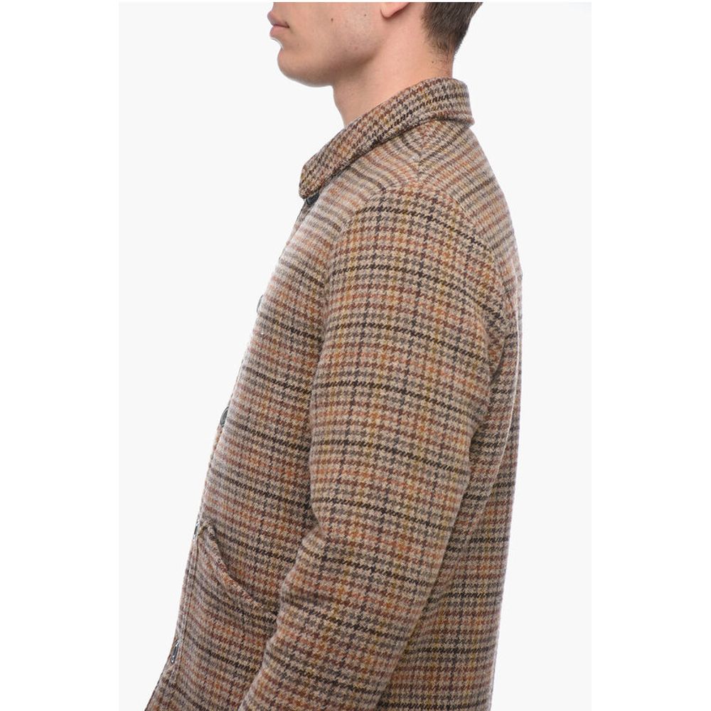 Wool Cloth NORTON Coat with Shetland Motif