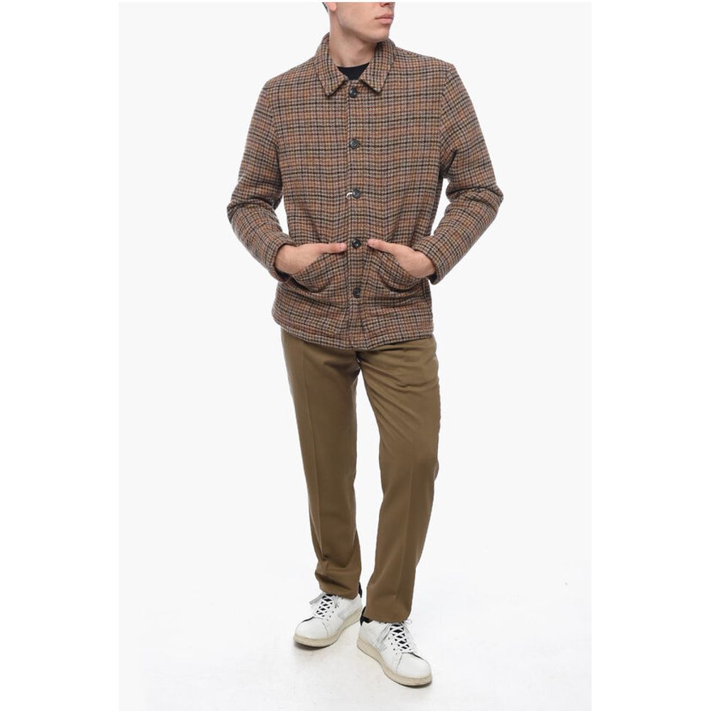 Wool Cloth NORTON Coat with Shetland Motif