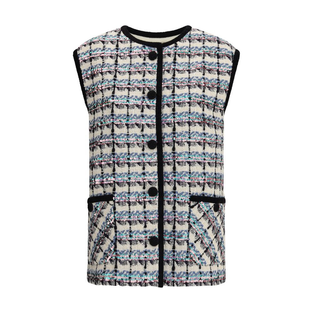 Tweed Vest with sequins